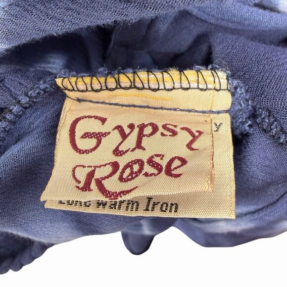 Gypsy Rose Maxi Dress Tie Dye Boho Free Size Blue Soft Rayon Handmade in Nepal - Picture 3 of 10